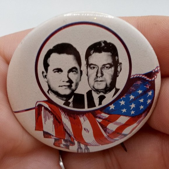 George Wallace Pin Pinback Button Brooch 1970s Presidential Political Democratic - Picture 7 of 9